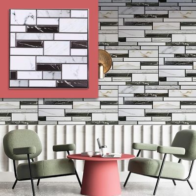 3D stenske nalepke z videzom marmorja (10 kosov/0,9 m²) | MARBLEBLOCKS