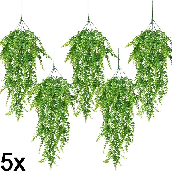 5x Umetna viseča praprot (80 cm) | FERNY