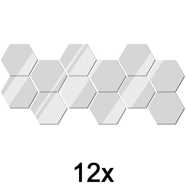 1x Zrcalne stenske nalepke (12 kosov) | HEXAGEM