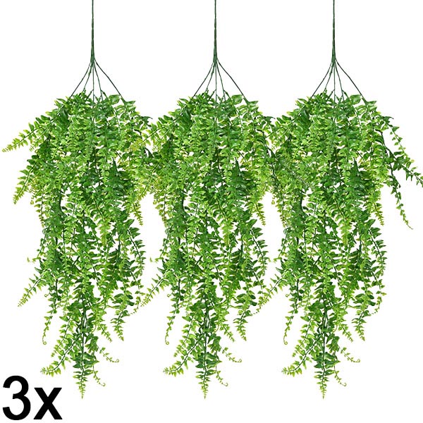 3x Umetna viseča praprot (80 cm) | FERNY