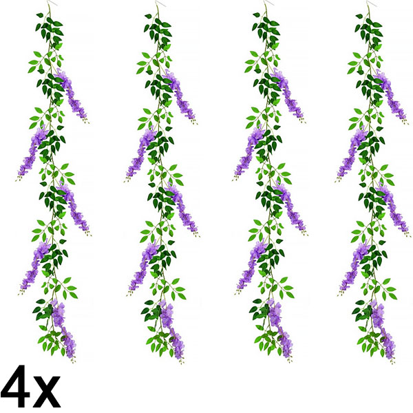 4x Plezalka s cvetovi glicinije | WISBLOOM