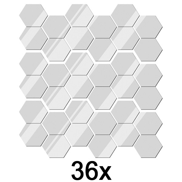 3x Zrcalne stenske nalepke (12 kosov) | HEXAGEM