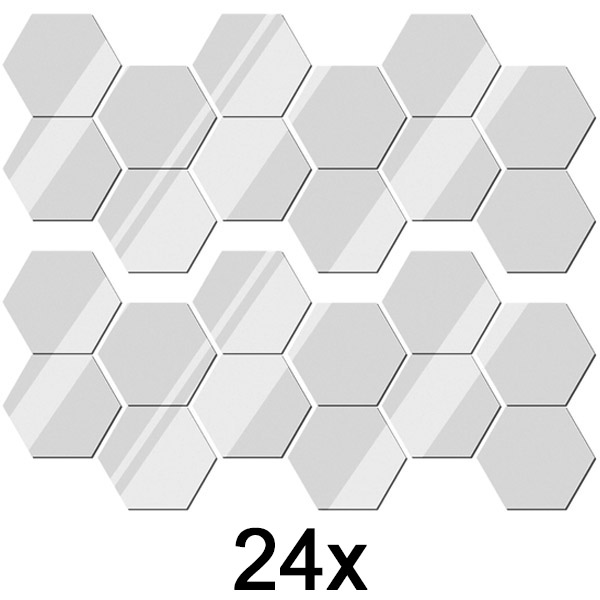 2x Zrcalne stenske nalepke (12 kosov) | HEXAGEM
