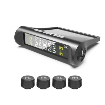 Sistem za nadzor tlaka v pnevmatikah - 4 senzorji, solarno + USB, IPX7 | TIREPRESS